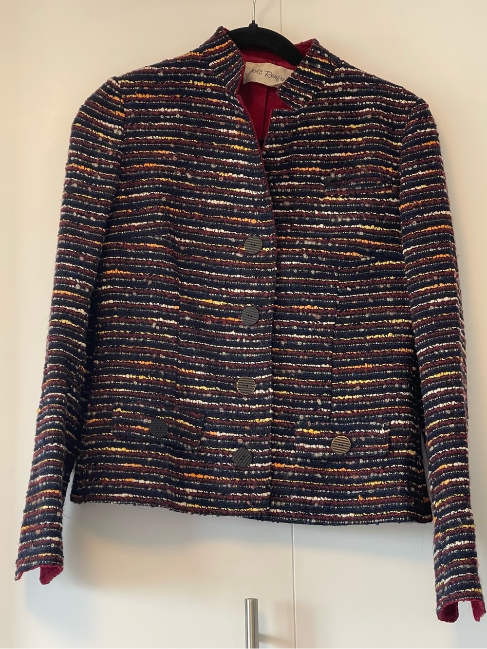 Vintage Designer Holt Renfrew Multicolored Tweed Jacket | Estimated Size Small